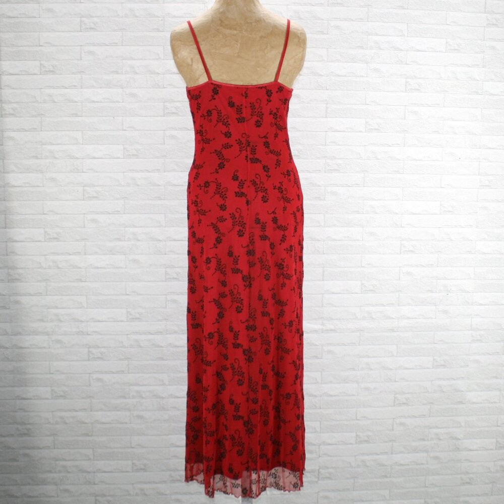 CITY TRIANGLES Dress Prom Maxi Floral Stretch Bodycon Homecoming Red Black Small - Picture 6 of 17